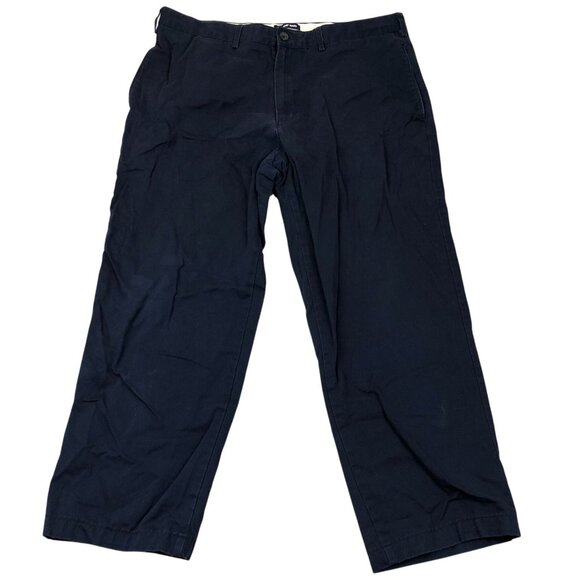 Lands' End Mens Pants Size 38 Traditional Fit Chino Khaki Straight Casual Navy - Picture 1 of 10